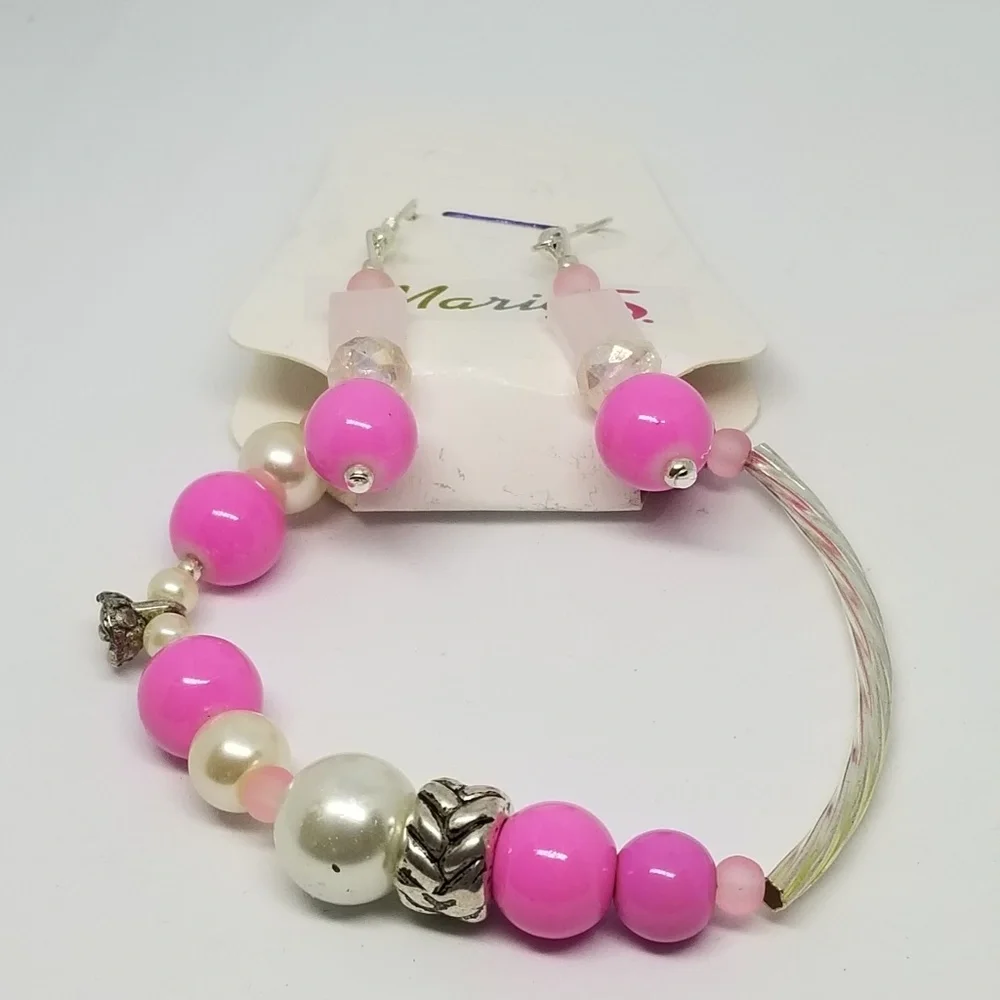 Pretty in Pink Bracelet and Earrings set